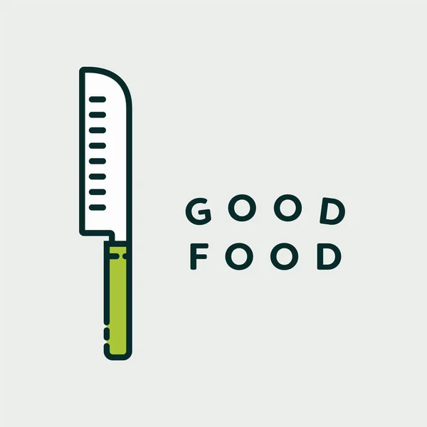 Vektor kép a szöveg jó étel kés — Stock Vector