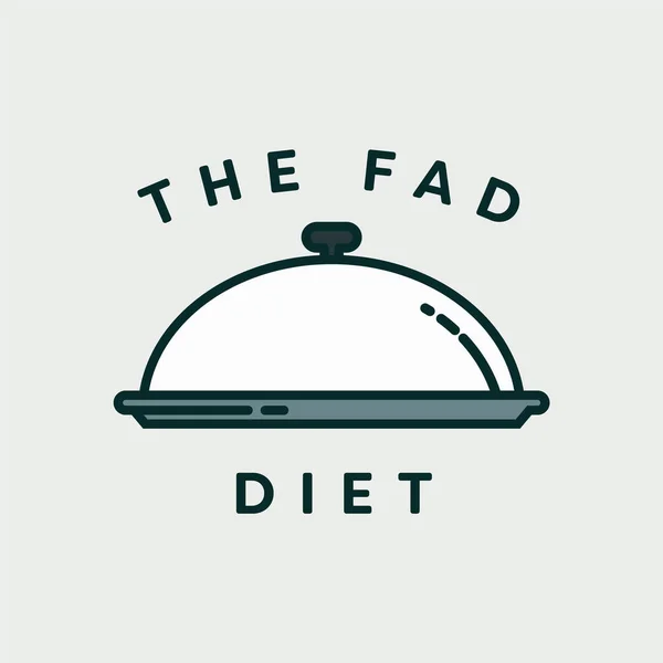 Lid plate with text the fad diet — Stock Vector