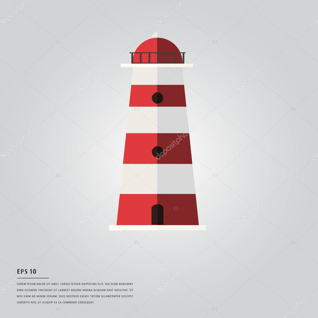 Vector image of lighthouse and lorem ipsum text