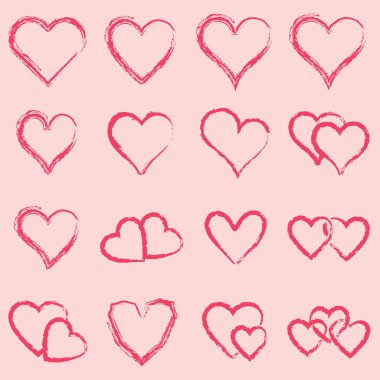 Vektör Icon set çeşitli kalp şekiller