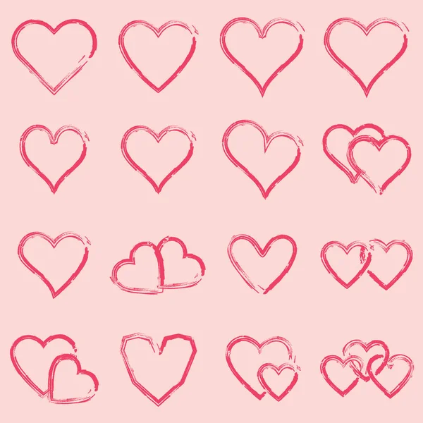 Conjunto de ícones vetoriais de várias formas de coração —  Vetores de Stock