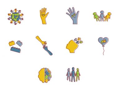 Vektör simgesi için farkındalık seti