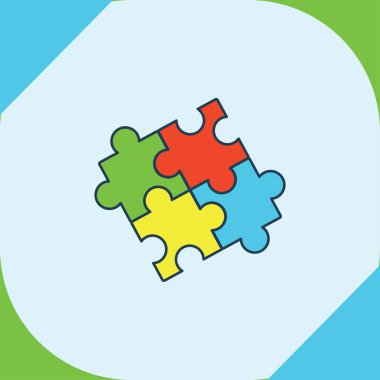 Parçalı bulmaca simgesiyle tebrik kartı