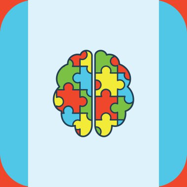 Bulmaca beyin simgesiyle tebrik kartı