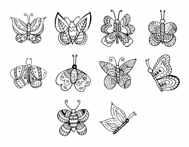 Vektör Simge Kelebekler için ayarla