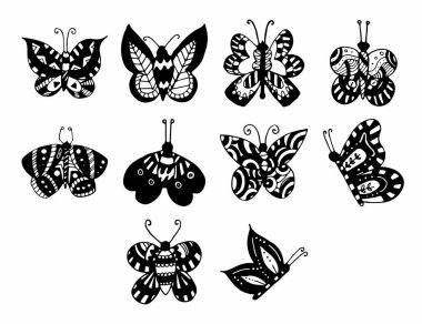 Vektör Simge Kelebekler için ayarla