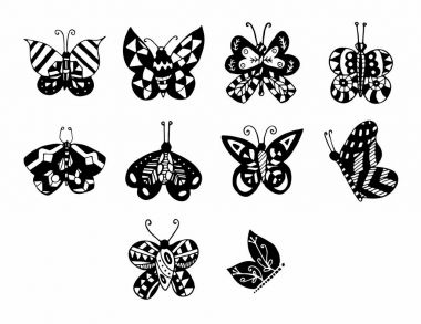 Vektör Simge Kelebekler için ayarla