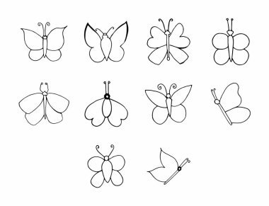 Vektör Simge Kelebekler için ayarla