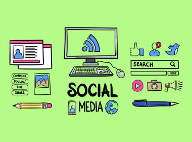 Sosyal Medya simgeler vektör simgesi