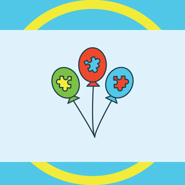 Grußkarte mit Puzzle-Ballon-Symbol — Stockvektor