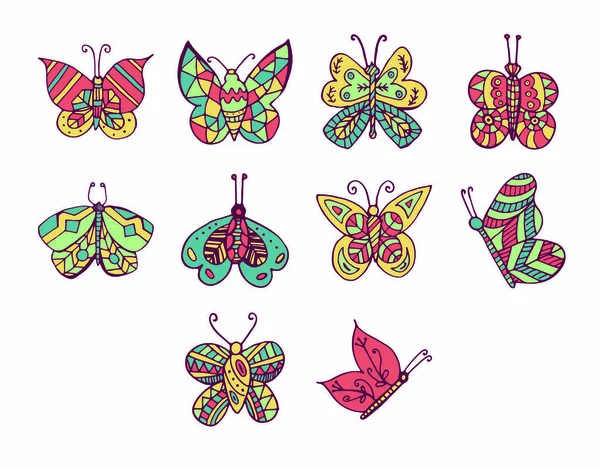 Векторний набір піктограм для метеликів — стоковий вектор