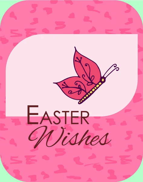 Greeting card with easter wishes message — Stock Vector