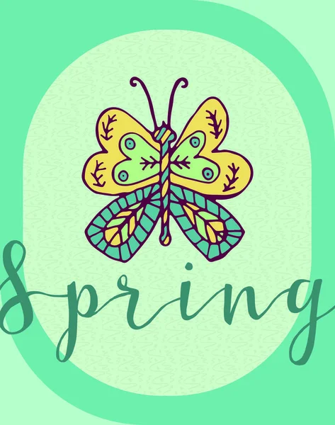Greeting card with spring text — Stock Vector