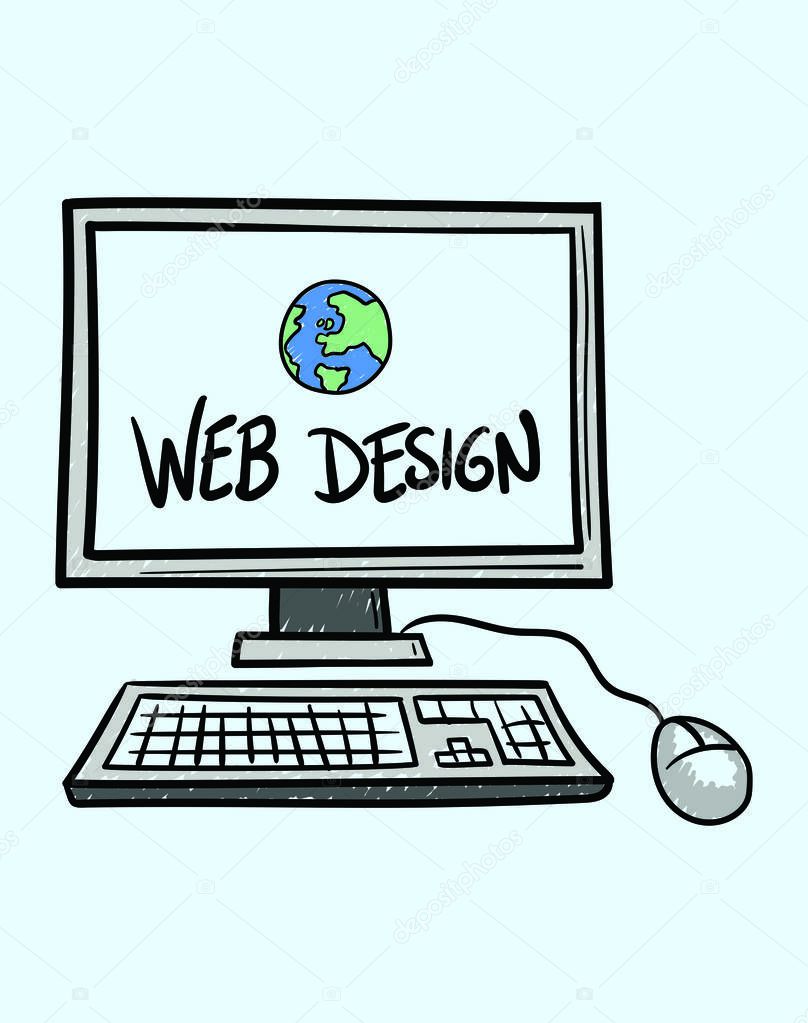 Vector icon of web designing