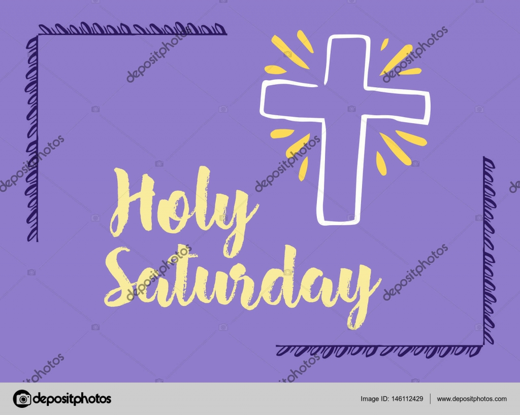 Greeting card with holy saturday message Stock Vector by ...