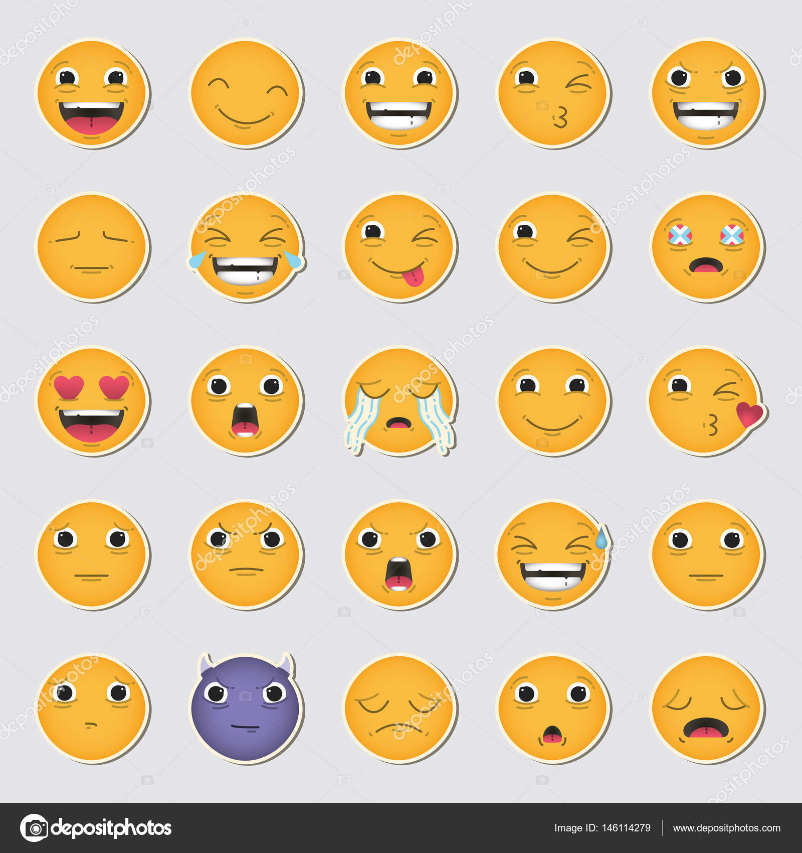 Vector icon set of emoticons Stock Vector Image by ©vectorfusionart ...