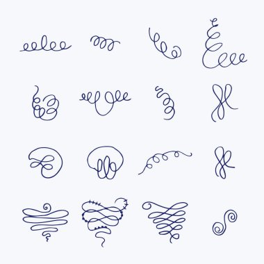 Doodle vektör simge kümesi