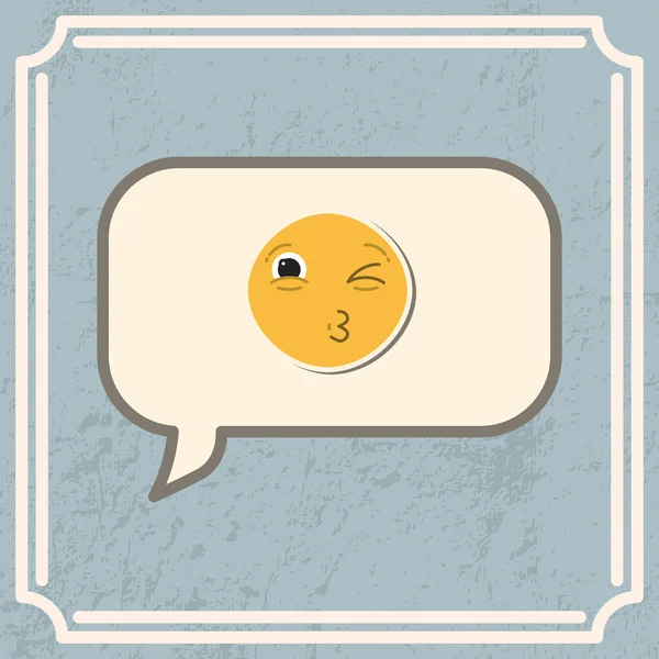 Tarjeta con beso emoji — Archivo Imágenes Vectoriales