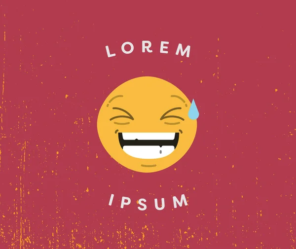 笑表情符号和文本 lorem ipsum 卡 — 图库矢量图片