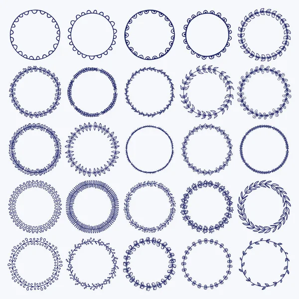 Conjunto de iconos vectoriales de marcos redondos — Archivo Imágenes Vectoriales