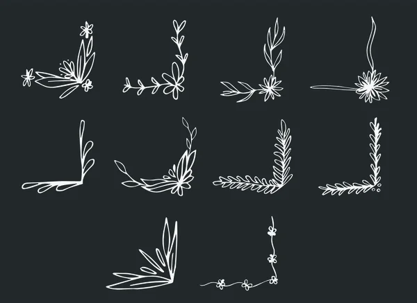 Conjunto de iconos vectoriales de patrón floral — Archivo Imágenes Vectoriales