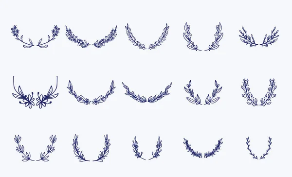 Conjunto de iconos vectoriales de patrón floral — Vector de stock