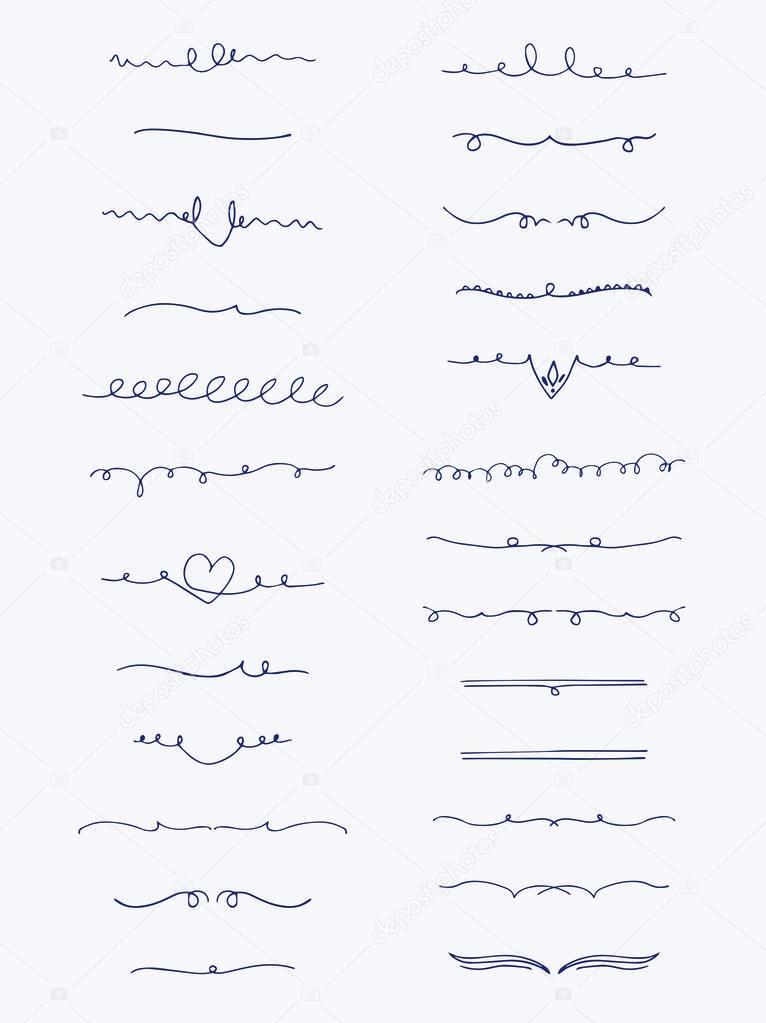 Vector icon set of doodle