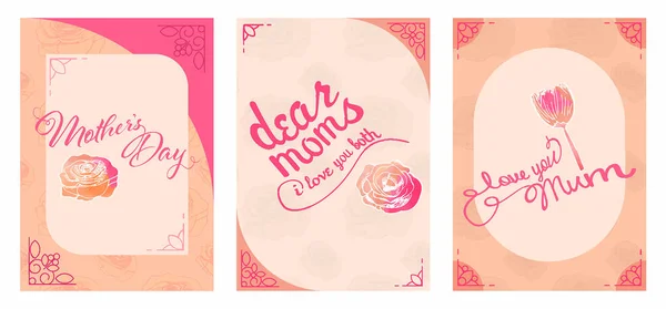 Tarjetas de felicitación para el día de las madres — Archivo Imágenes Vectoriales