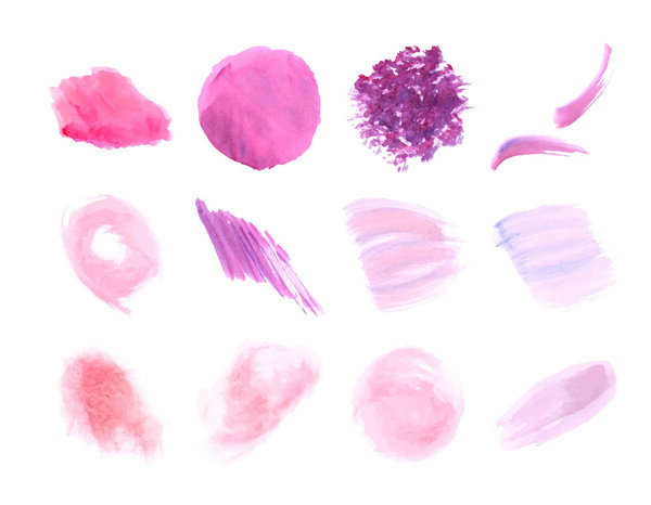 various paint strokes and splashes