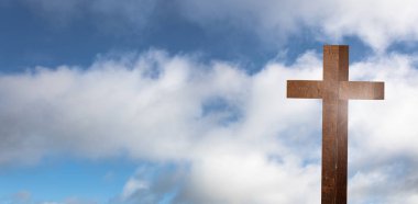 Mavi Gökyüzü bulutlu karşı flare