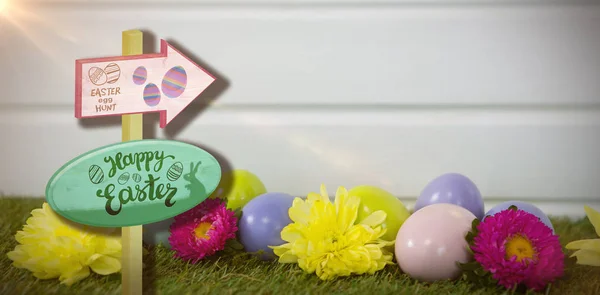 Easter egg hunt sign — Stock Photo, Image