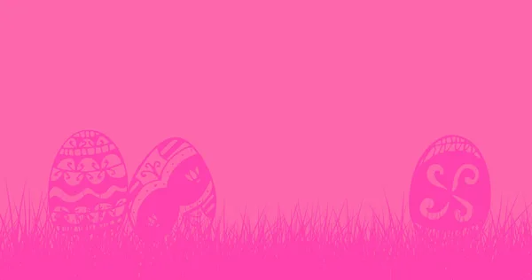 Пасхальные яйца на розовом фоне — стоковое фото