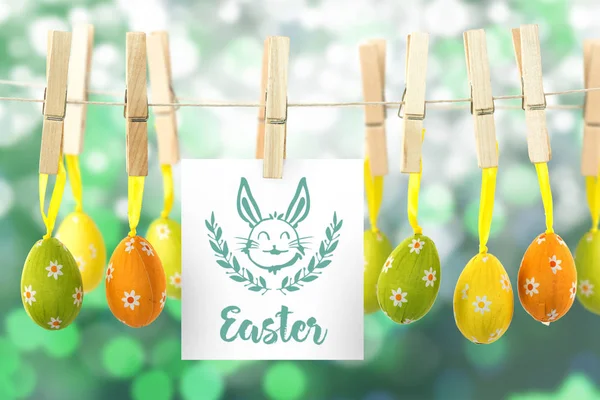 Hanging easter eggs — Stock Photo, Image