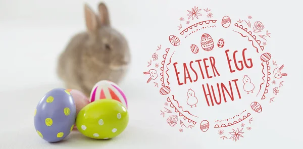 Easter eggs and easter bunny — Stock Photo, Image