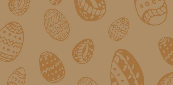 Пасхальные яйца на коричневом фоне — стоковое фото