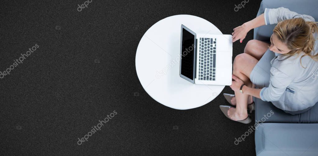 Woman using her laptop