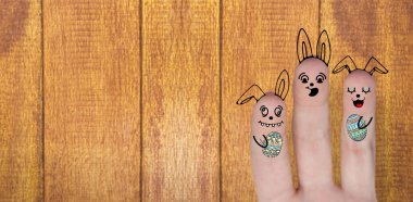 Paskalya tavşanı temsil eden parmak