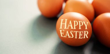 gri arka plan üzerinde kahverengi yumurta