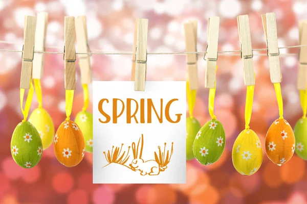 Hanging easter eggs — Stock Photo, Image