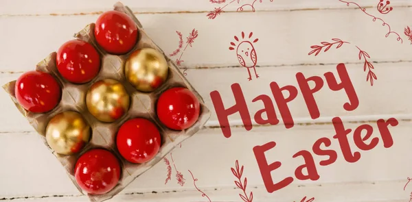 Happy Easter red logo — Stock Photo, Image