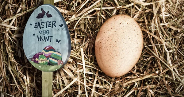 Easter egg hunt sign — Stock Photo, Image