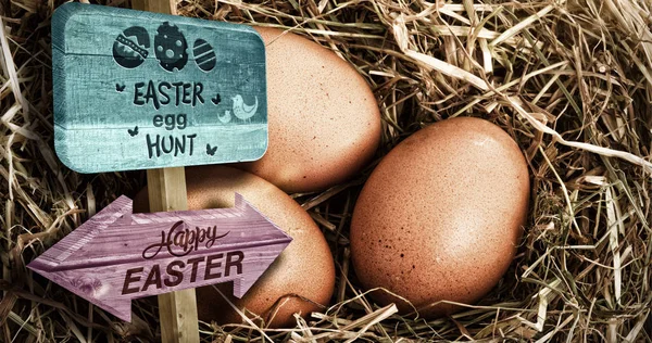 Easter egg hunt sign — Stock Photo, Image