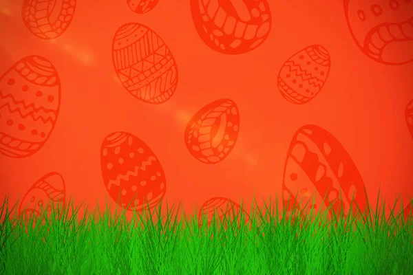 Grass against red background — Stock Photo, Image