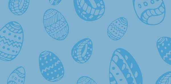 青い背景にイースターの卵 — ストック写真