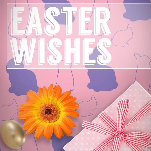 Easter greeting against picture of a flower — Stock Photo, Image