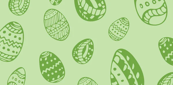 Ovos de Páscoa contra fundo verde — Fotografia de Stock