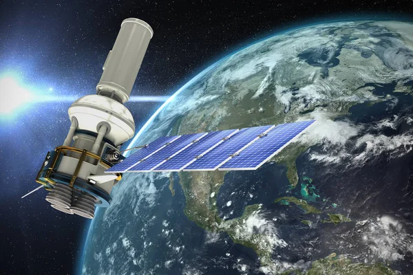 Moderna solenergi satellit — Stockfoto