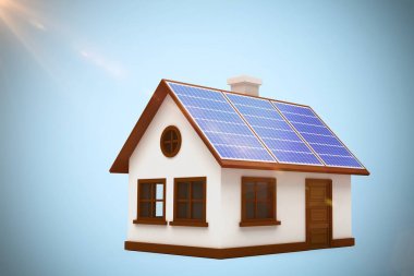 Güneş panelleri olan ev