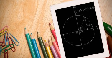 tablet PC tarafından renkli kalemler