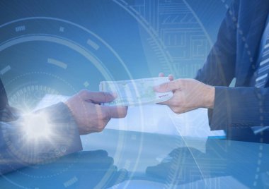 İş adamları para takas etme 